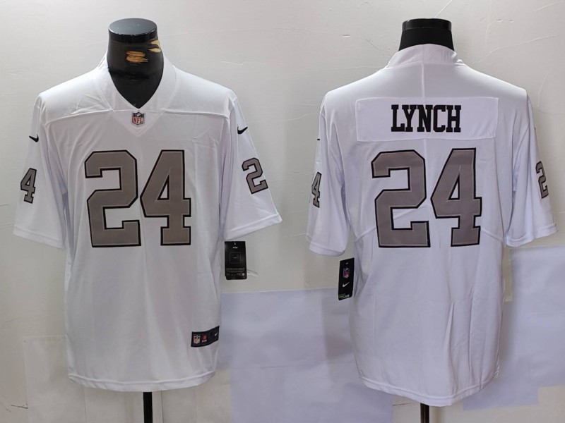 Men’s Las Vegas Raiders #24 Marshawn Lynch White Vapor Untouchable Limited Stitched Jersey Men’s Las Vegas Raiders #24 Marshawn Lynch White Vapor Untouchable Limited Stitched Jersey